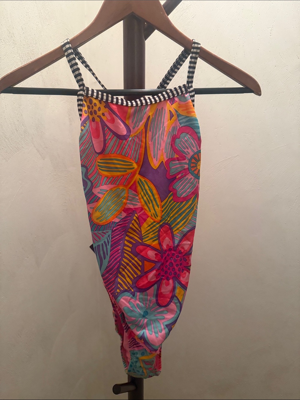 Dolfin Women's One-Piece Swimsuit in Pink, Purple, Yellow & Teal